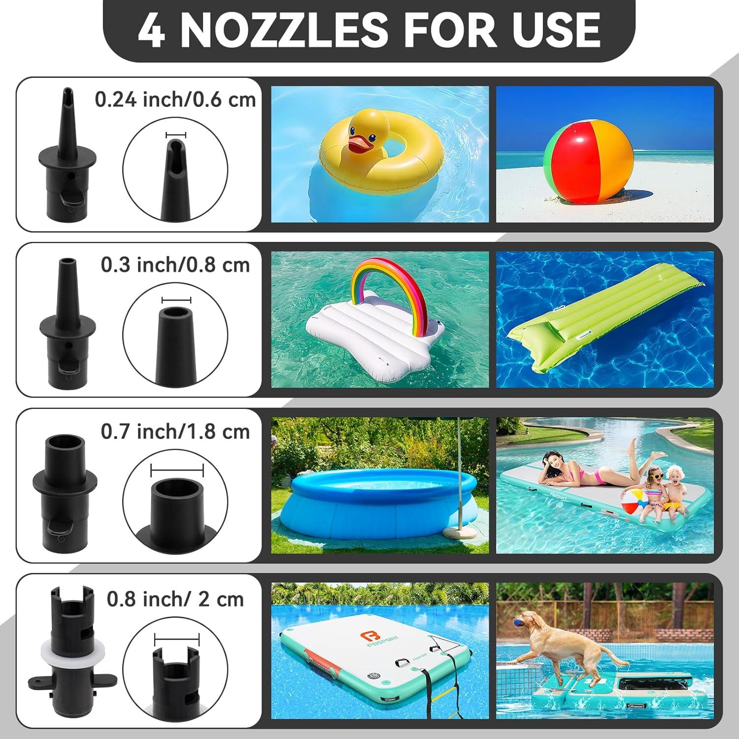 Bomba de Aire Eléctrica FBSPORT 600W con 4 Boquillas