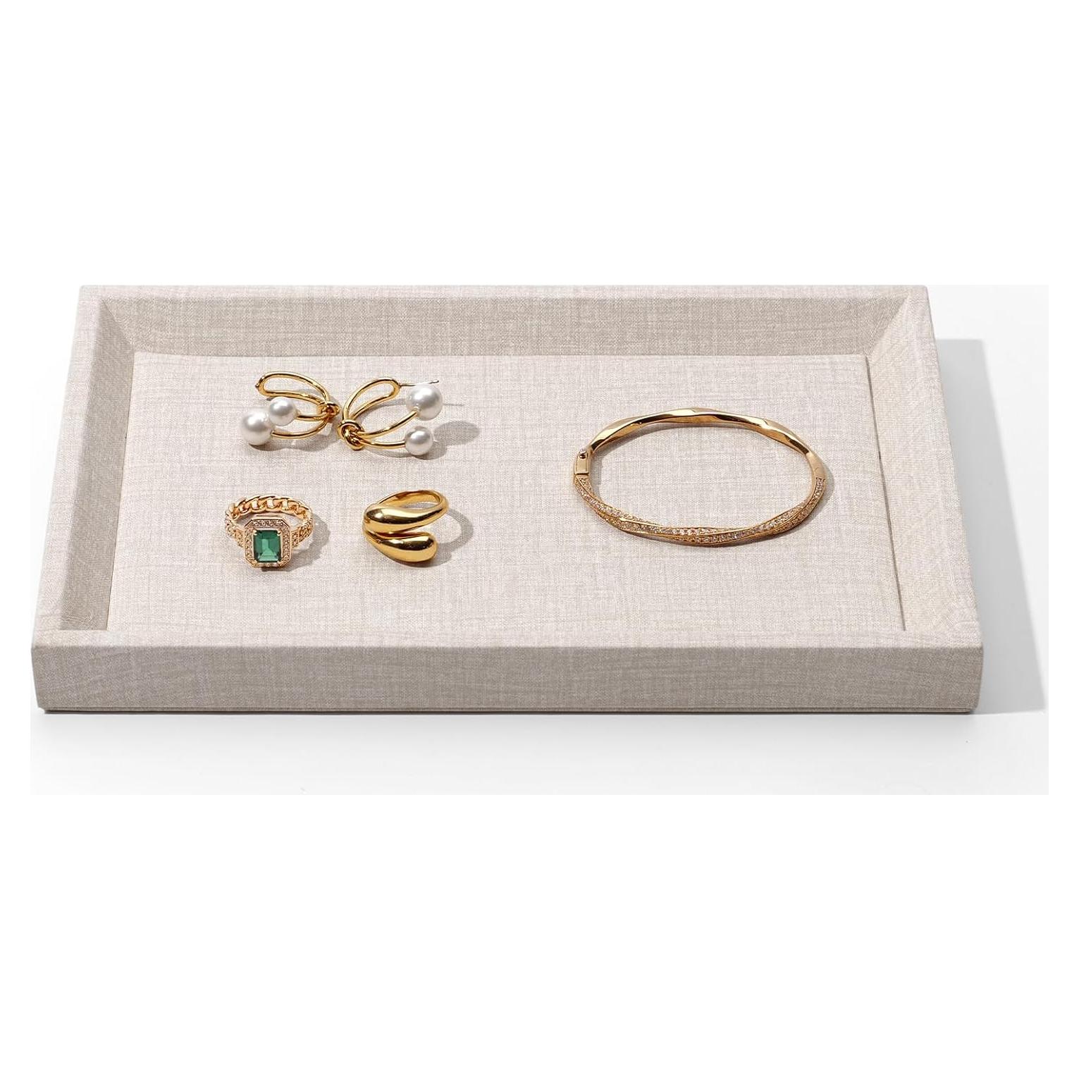 Organizador de Joyería Woodten Beige 23x15 cm Cuero PU