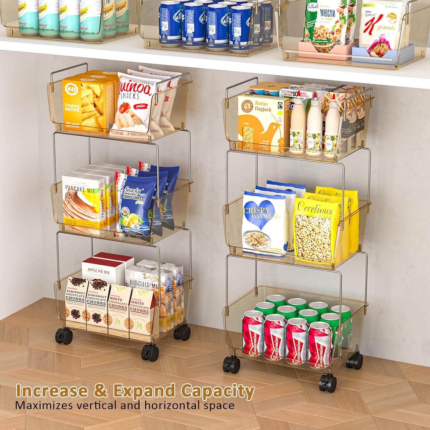 Carrito Rodante de Almacenamiento FOLLOWIN 3 Niveles Ámbar