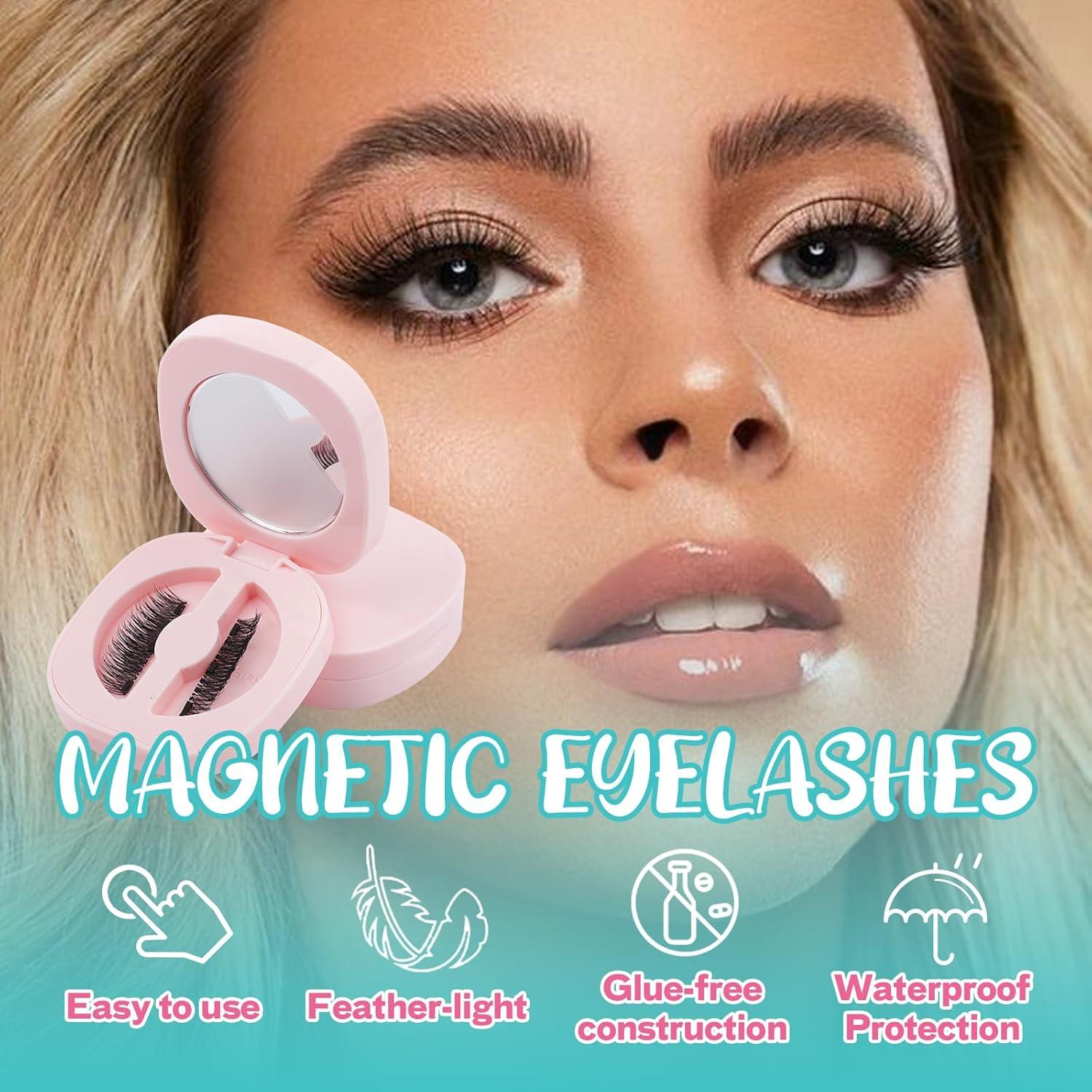 Pestañas Magnéticas GEMERRY 1 Par con Aplicador Reutilizables