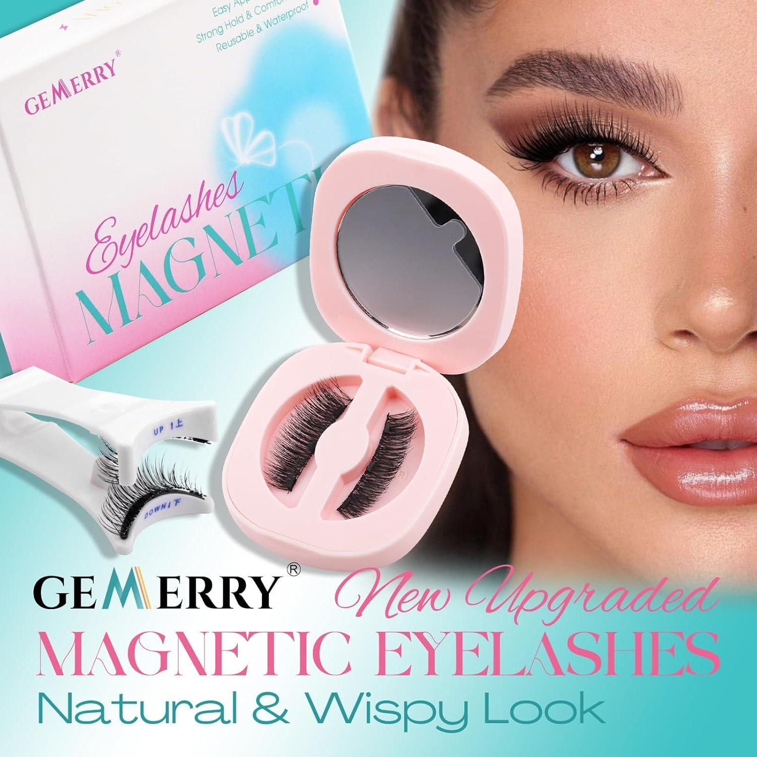 Pestañas Magnéticas GEMERRY 1 Par con Aplicador Reutilizables