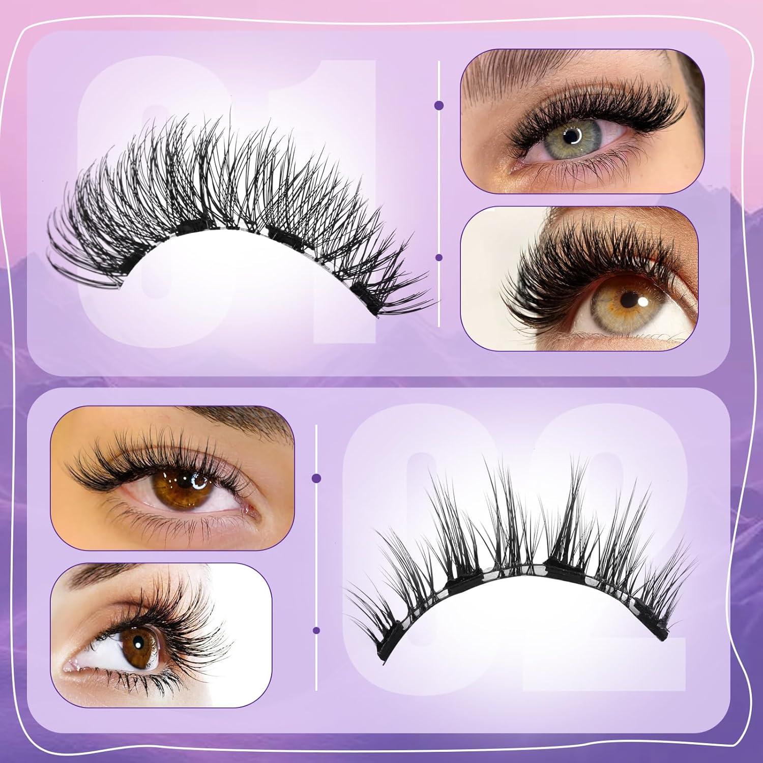 Pestañas Magnéticas Reutilizables Yawamica - 2 Estilos Naturales