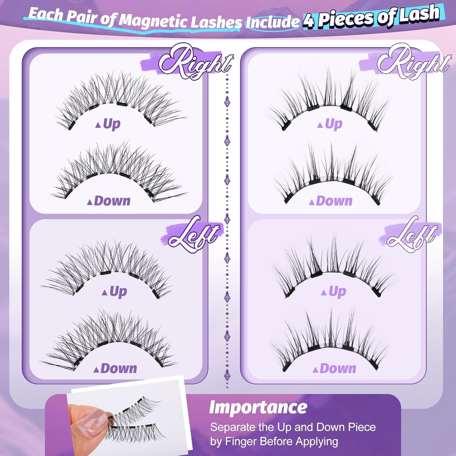 Pestañas Magnéticas Reutilizables Yawamica - 2 Estilos Naturales