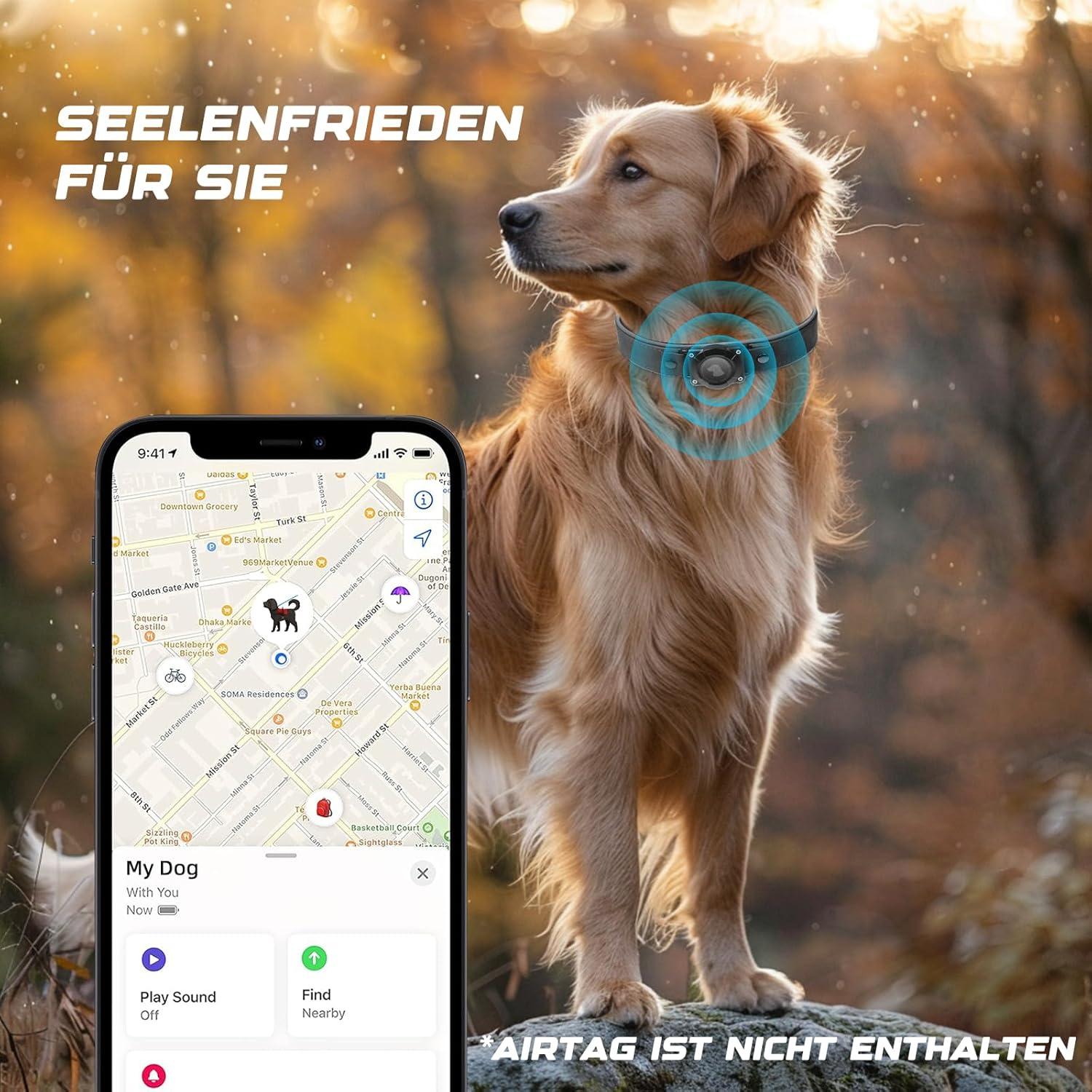 Collar para Perro Odokele con Soporte AirTag - Impermeable M