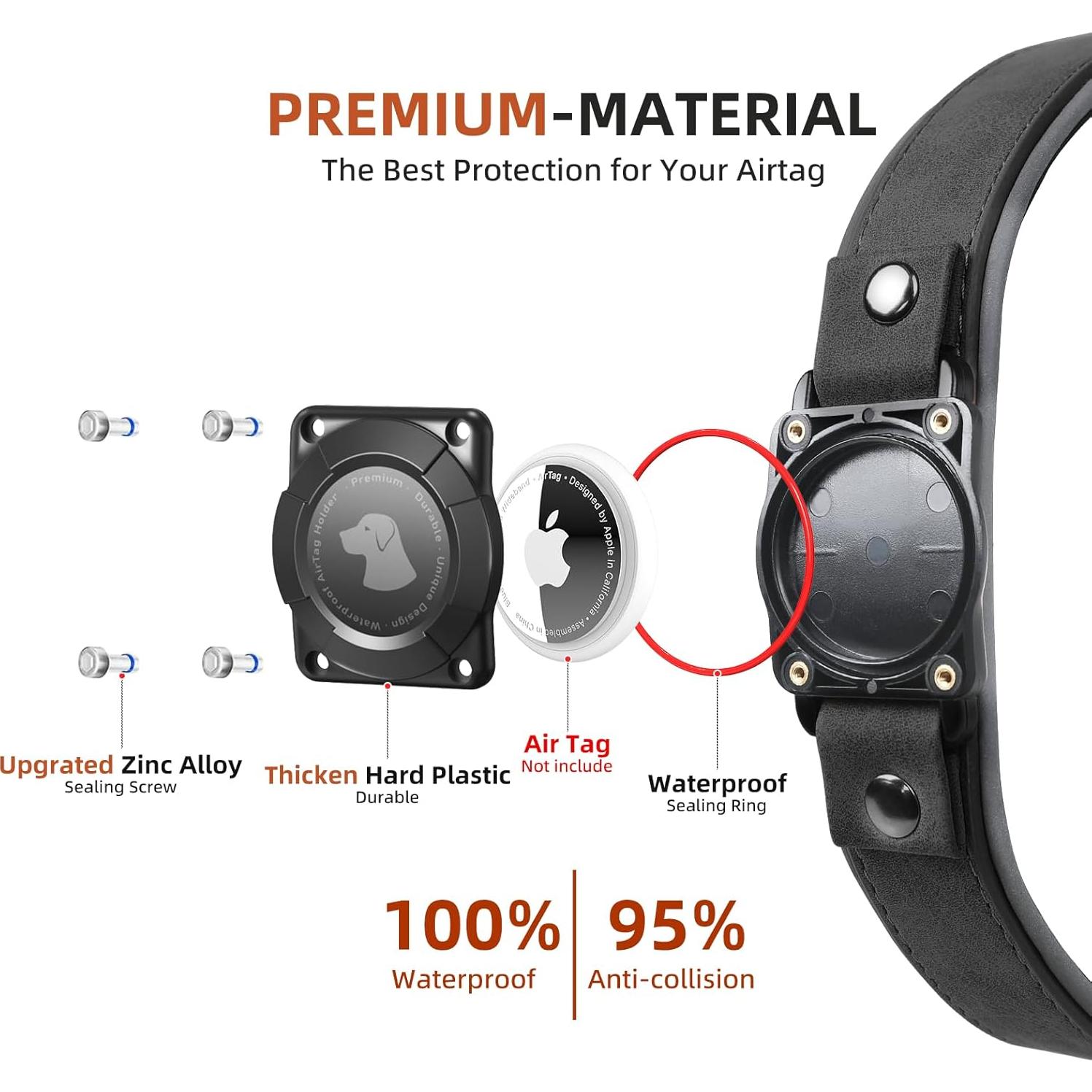 Collar para Perro Odokele con Soporte AirTag - Impermeable M