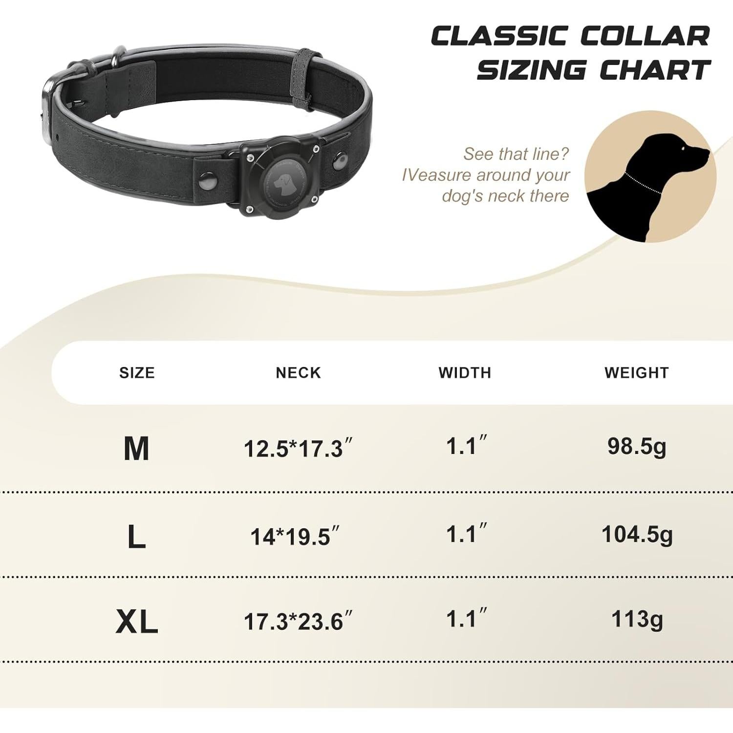 Collar para Perro Odokele con Soporte AirTag - Impermeable M