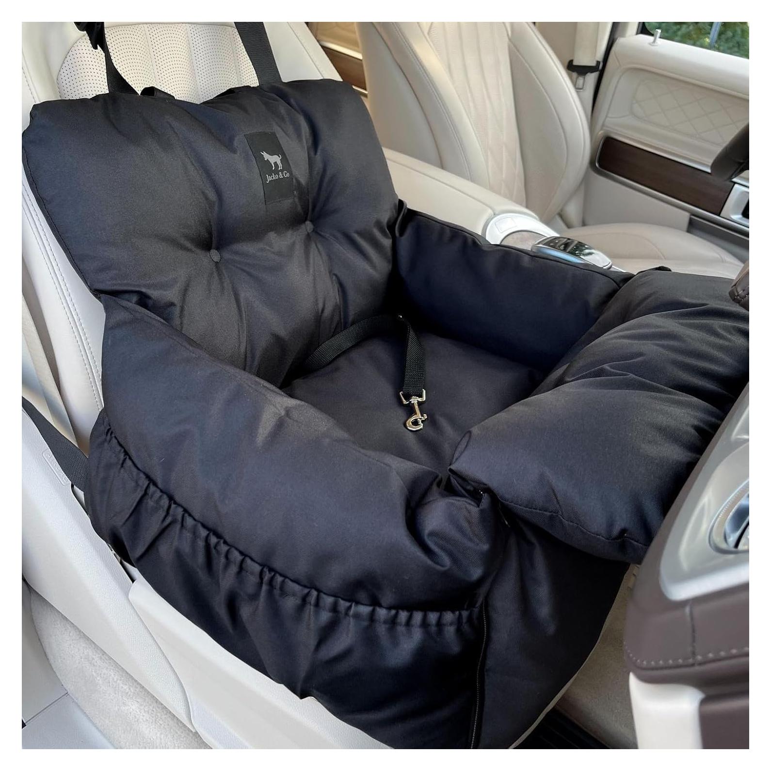 Asiento de Coche para Perros Jacko & Co - Negro Pequeño hasta 11.34 kg