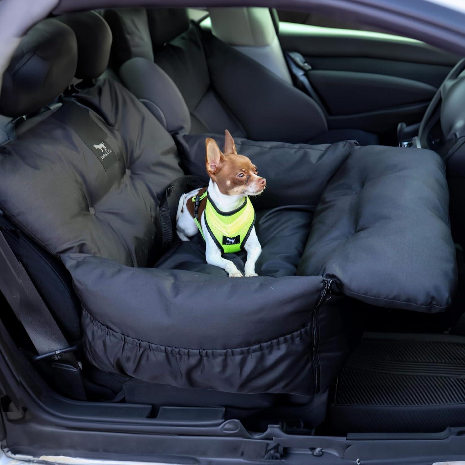 Asiento de Coche para Perros Jacko & Co - Negro Pequeño hasta 11.34 kg