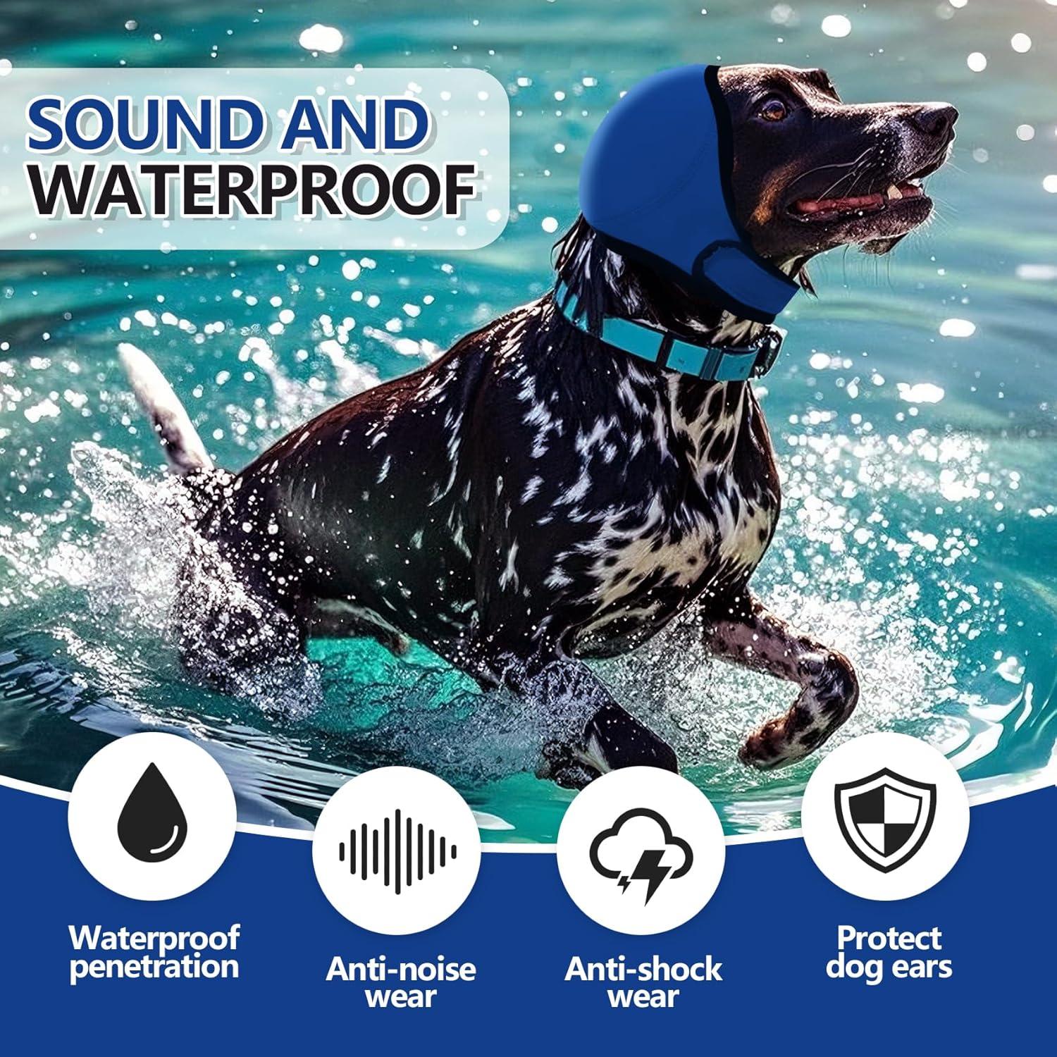 Protector de Oídos para Perros JOHNBOLIN Azul S - Alivio Ruido