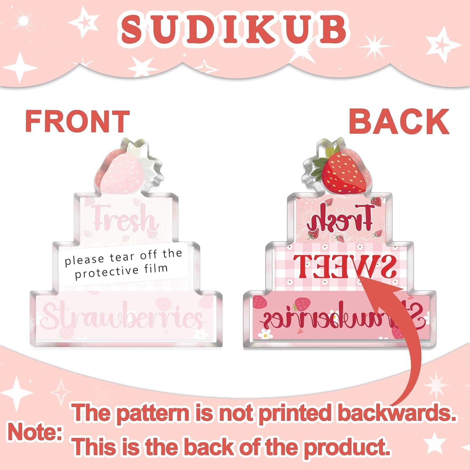 Placa Decorativa de Acrílico SUDIKUB Fresa 17.3x16.9cm