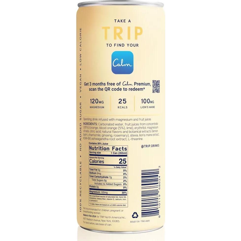 Bebida Calmante Mezcla Consciente Trip Naranja Sangre 355 ML 12Pk