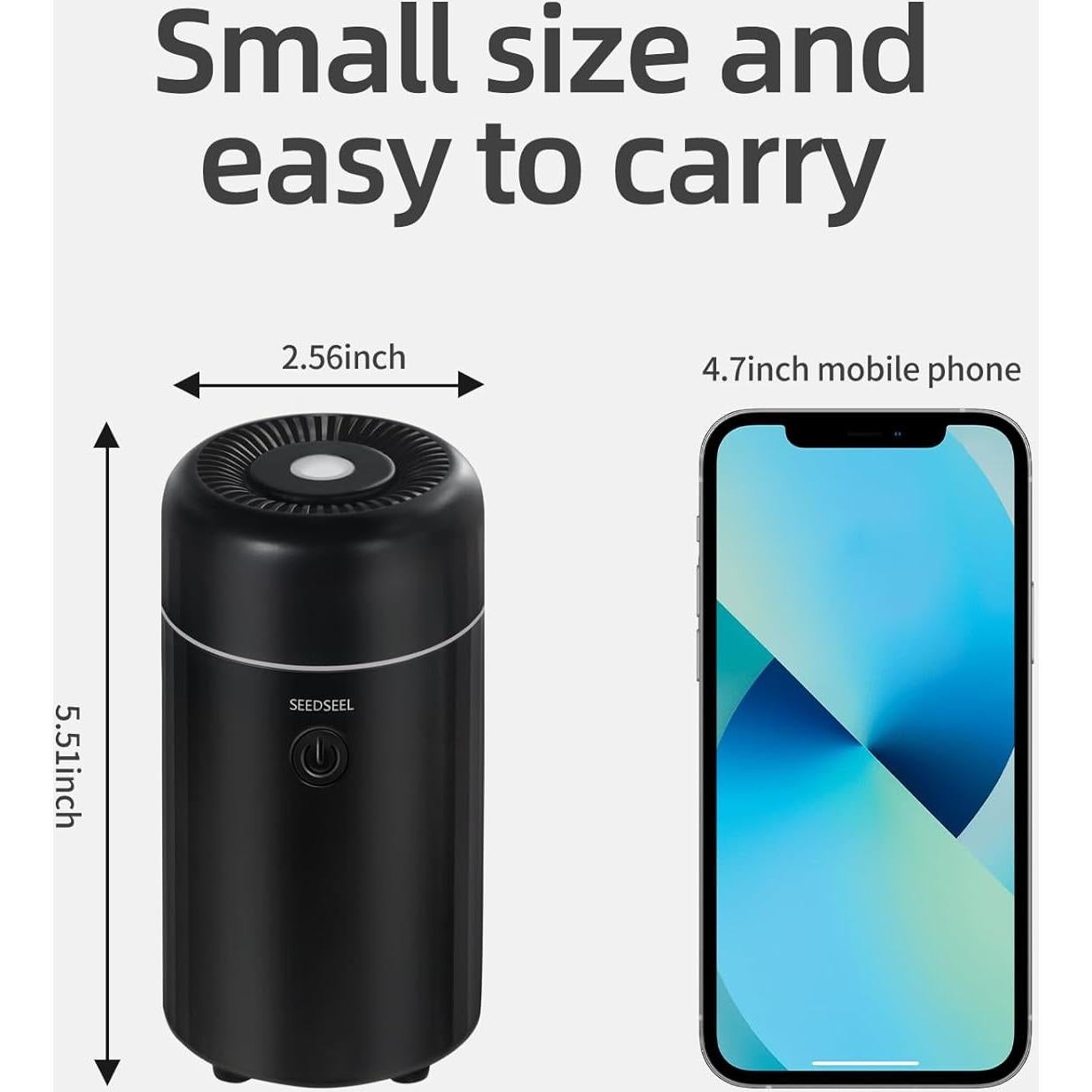 Difusor de Aromaterapia SEEDSEEL Car01 USB 100ml LED 7 Colores