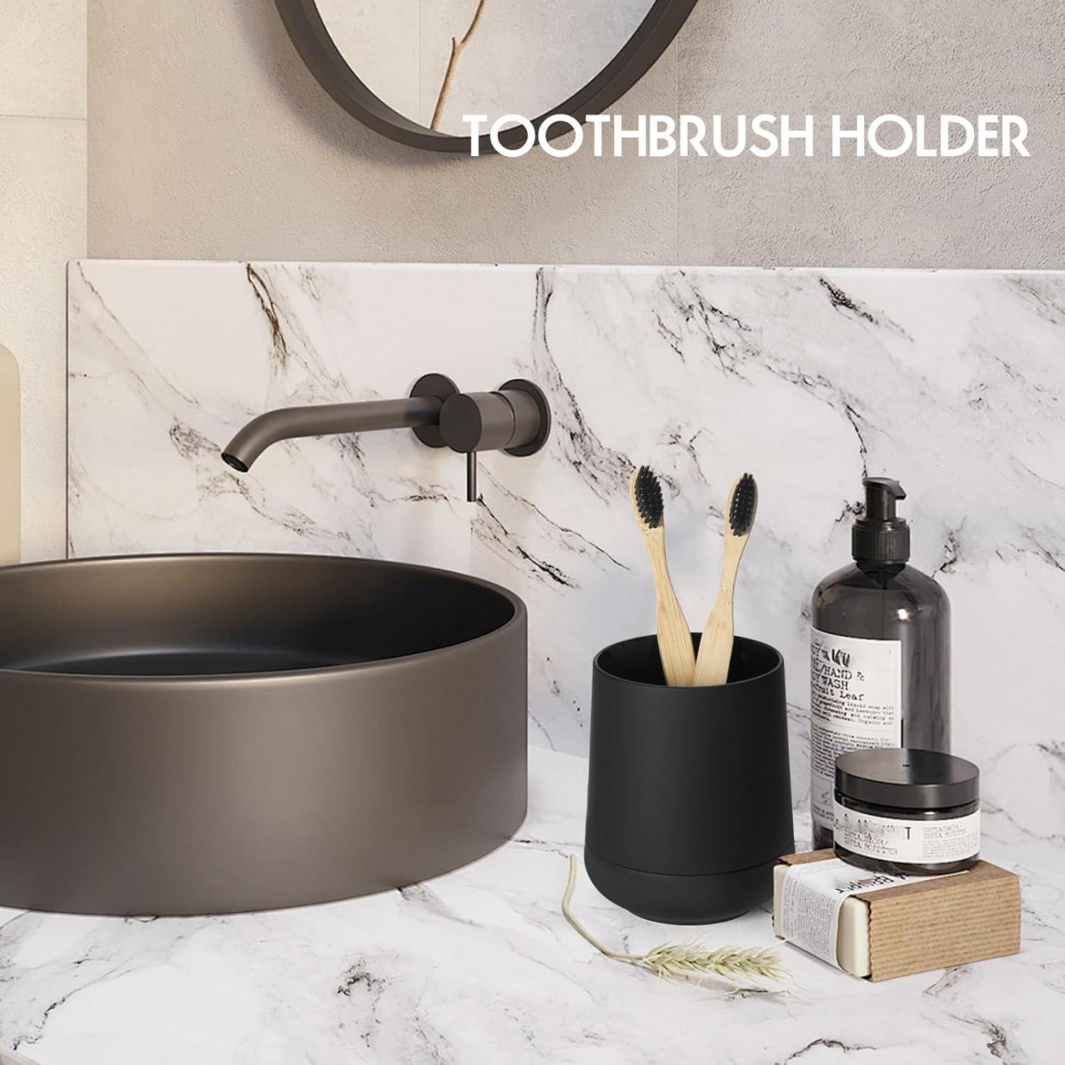 Soporte para Cepillos de Dientes GAHEFY Negro Mate Antideslizante