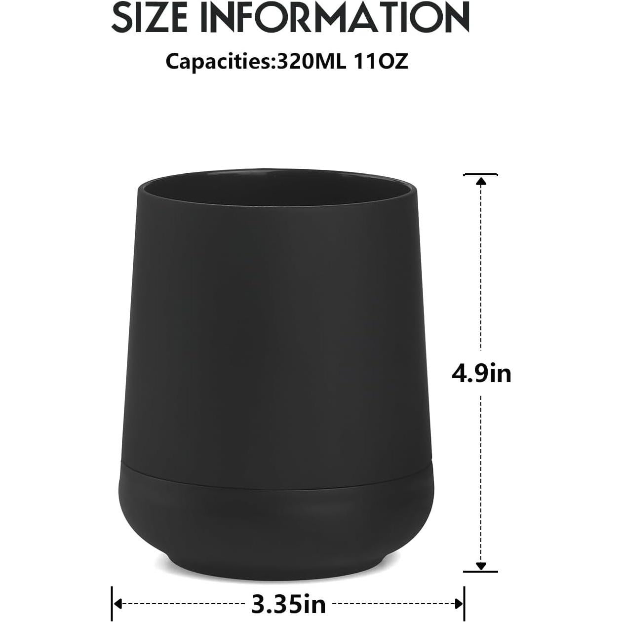 Soporte para Cepillos de Dientes GAHEFY Negro Mate Antideslizante