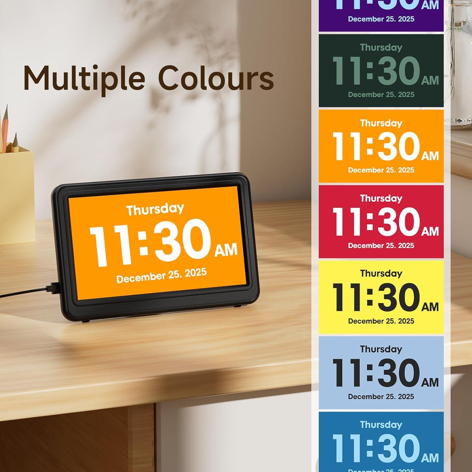 Reloj Digital de Calendario Raynic 17.78 cm Negro con Alarmas