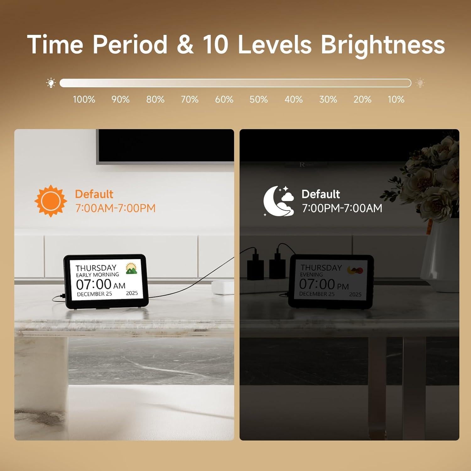 Reloj Digital de Calendario Raynic 17.78 cm Negro con Alarmas