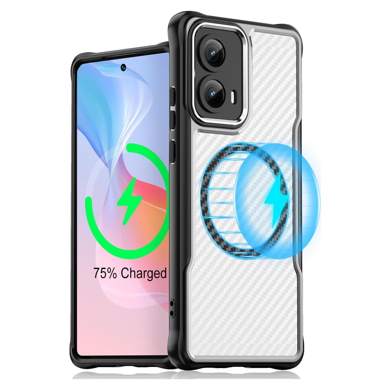 Funda para Motorola Edge 2024 con Soporte Magnético y Carga Inalámbrica