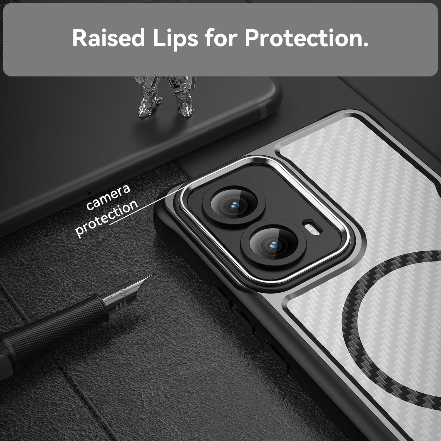 Funda para Motorola Edge 2024 con Soporte Magnético y Carga Inalámbrica