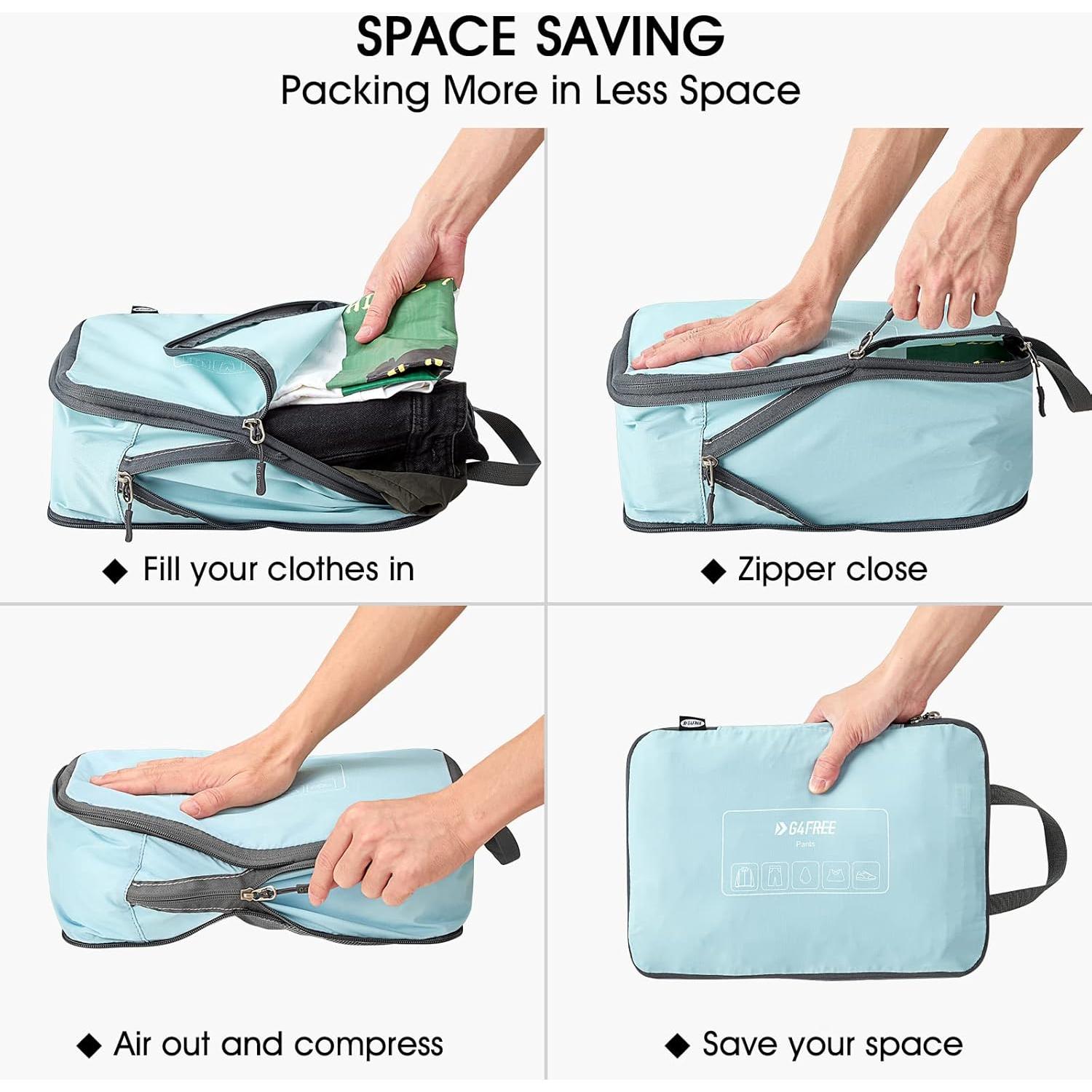 Set de 6 Cubos de Compresión G4Free para Empacar Viajes