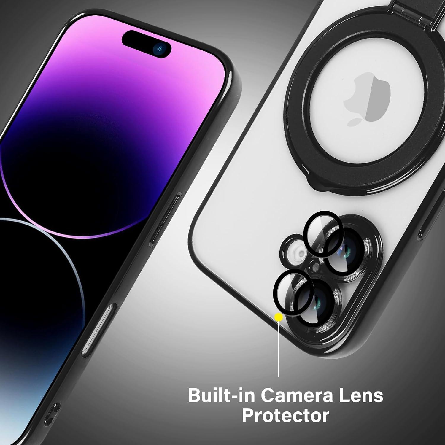 Funda Magnética Omio para iPhone 16 Titanio Negro con Soporte