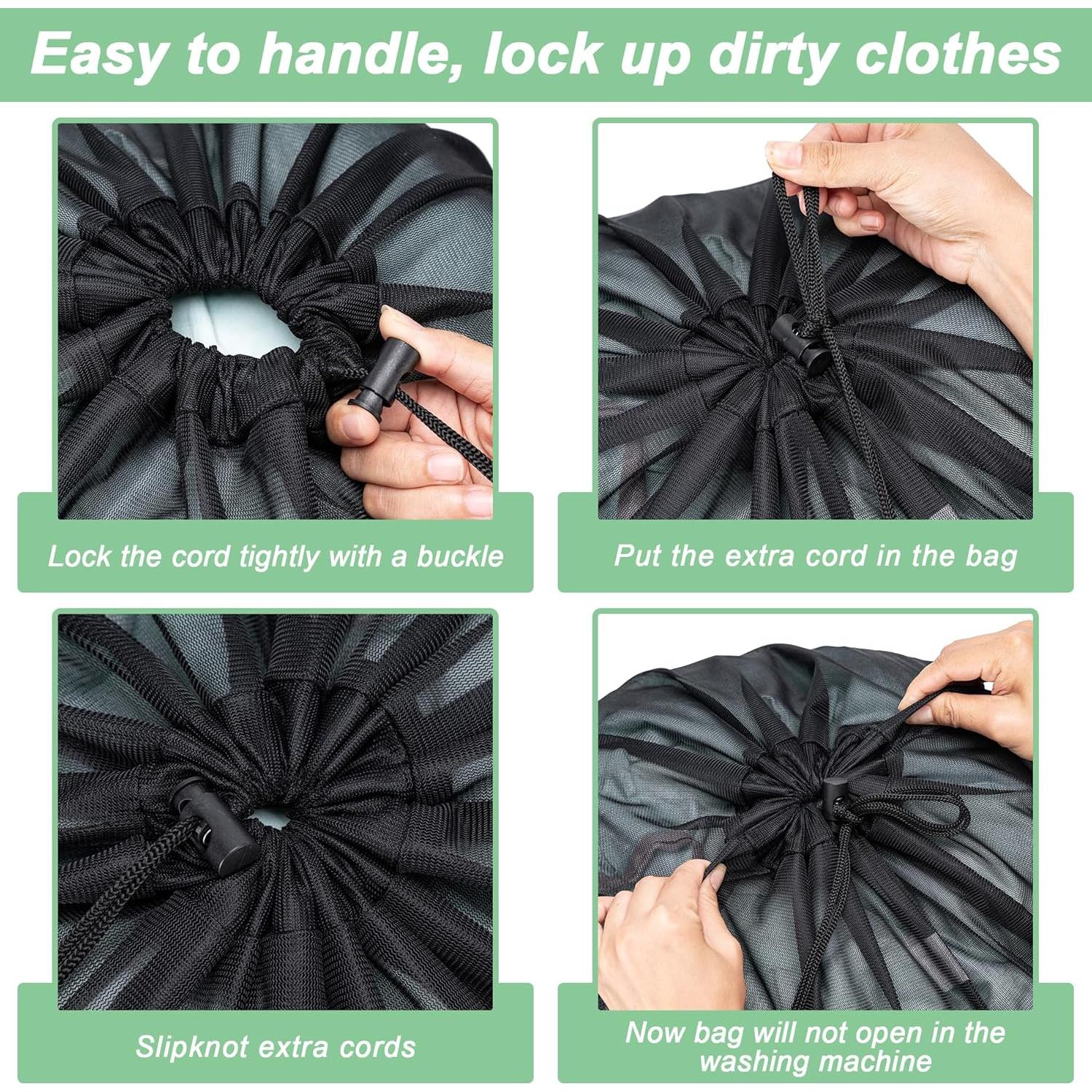 2 Bolsas de Lavandería de Malla XL Aegero 61x91cm Negro