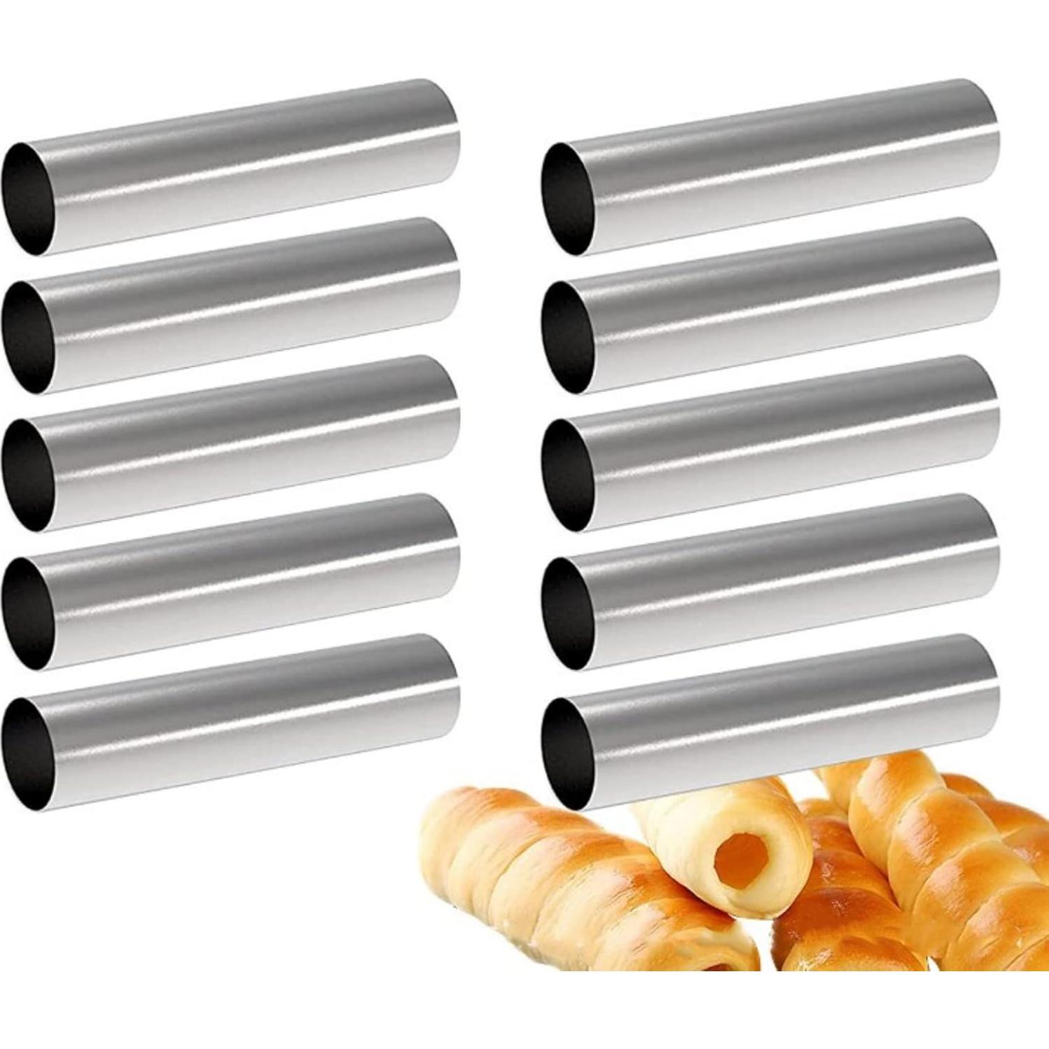 Juego de Moldes para Cannoli Joyeee 16 Piezas Acero Inoxidable