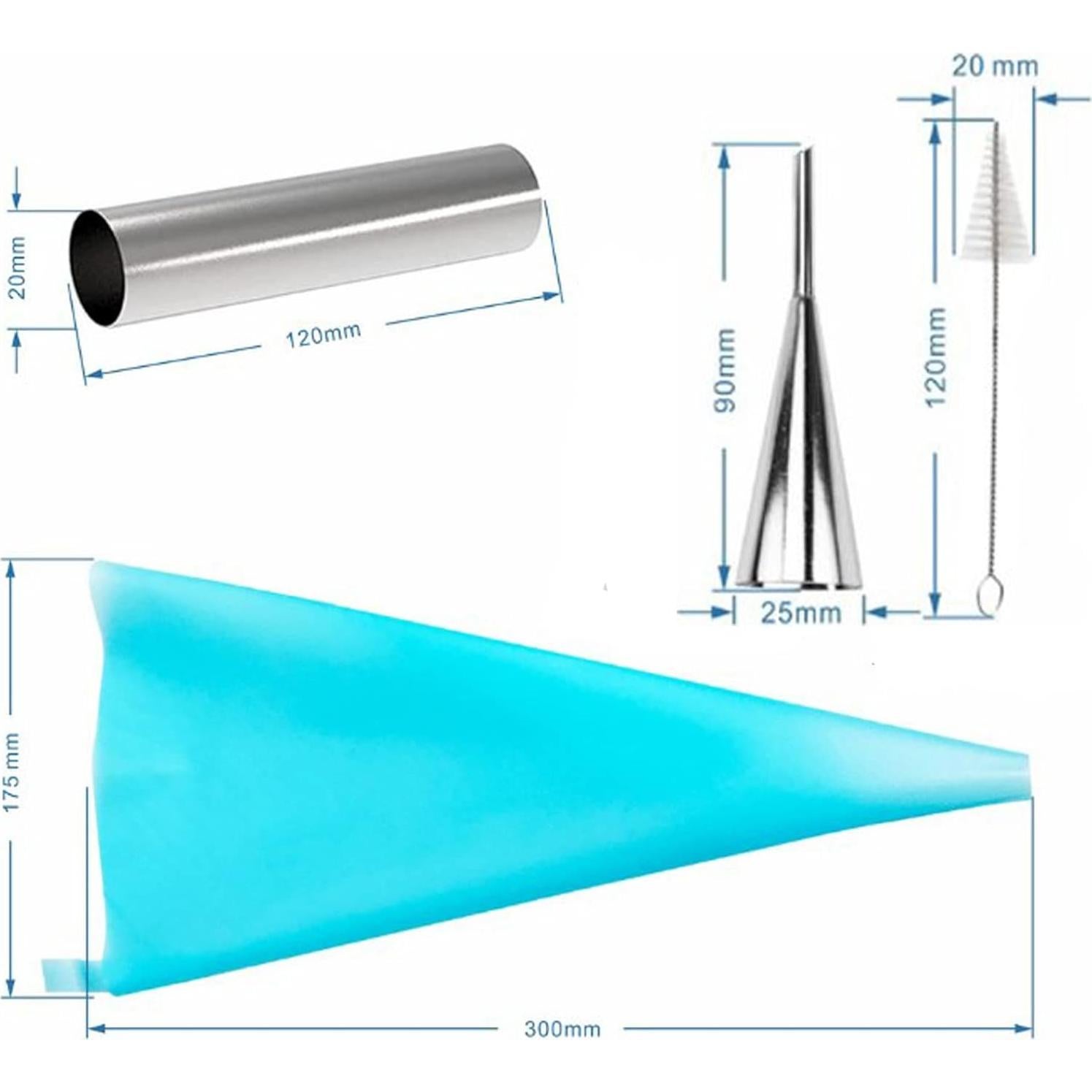 Juego de Moldes para Cannoli Joyeee 16 Piezas Acero Inoxidable