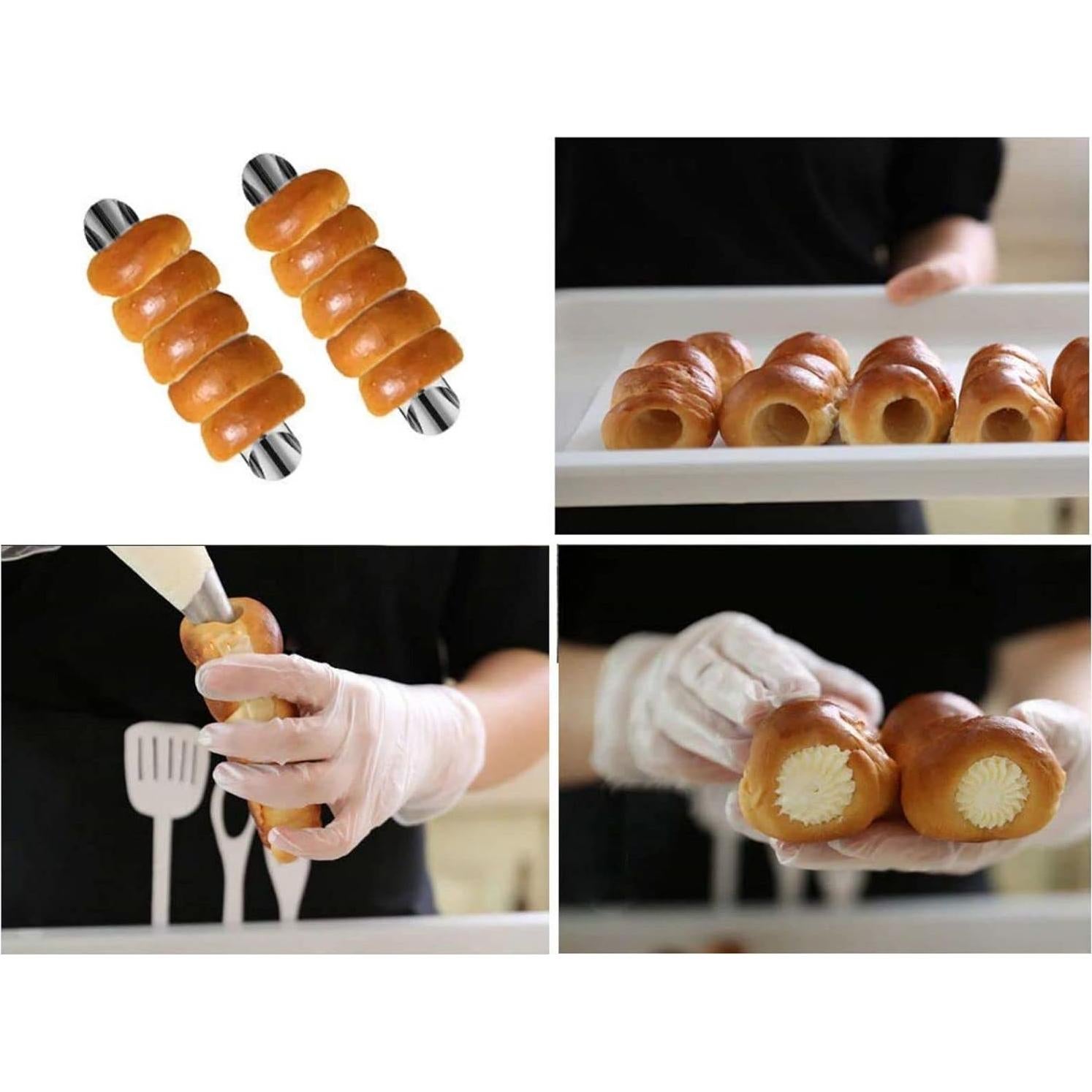 Juego de Moldes para Cannoli Joyeee 16 Piezas Acero Inoxidable