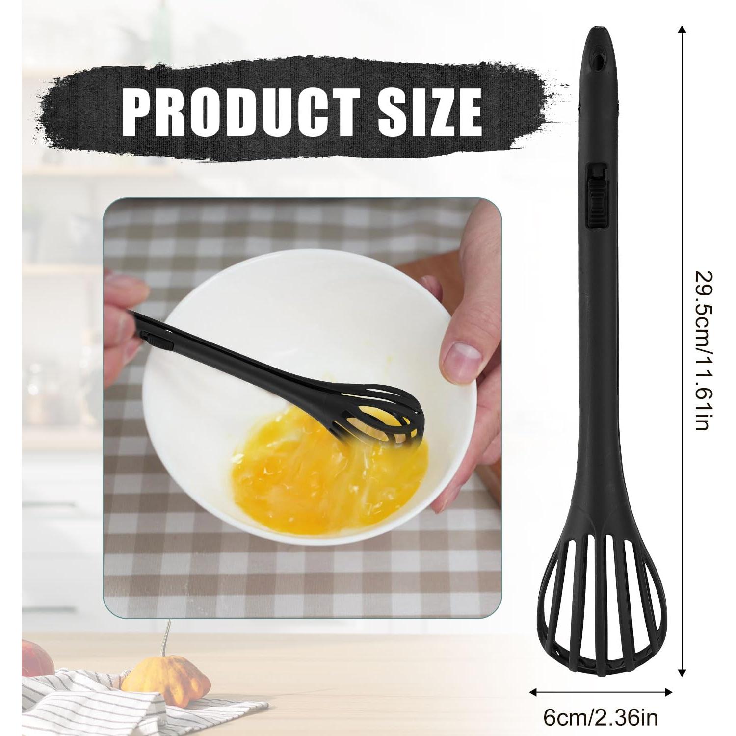 Batidor de Huevos y Pinza de Comida 2-en-1 Lyreh Negro