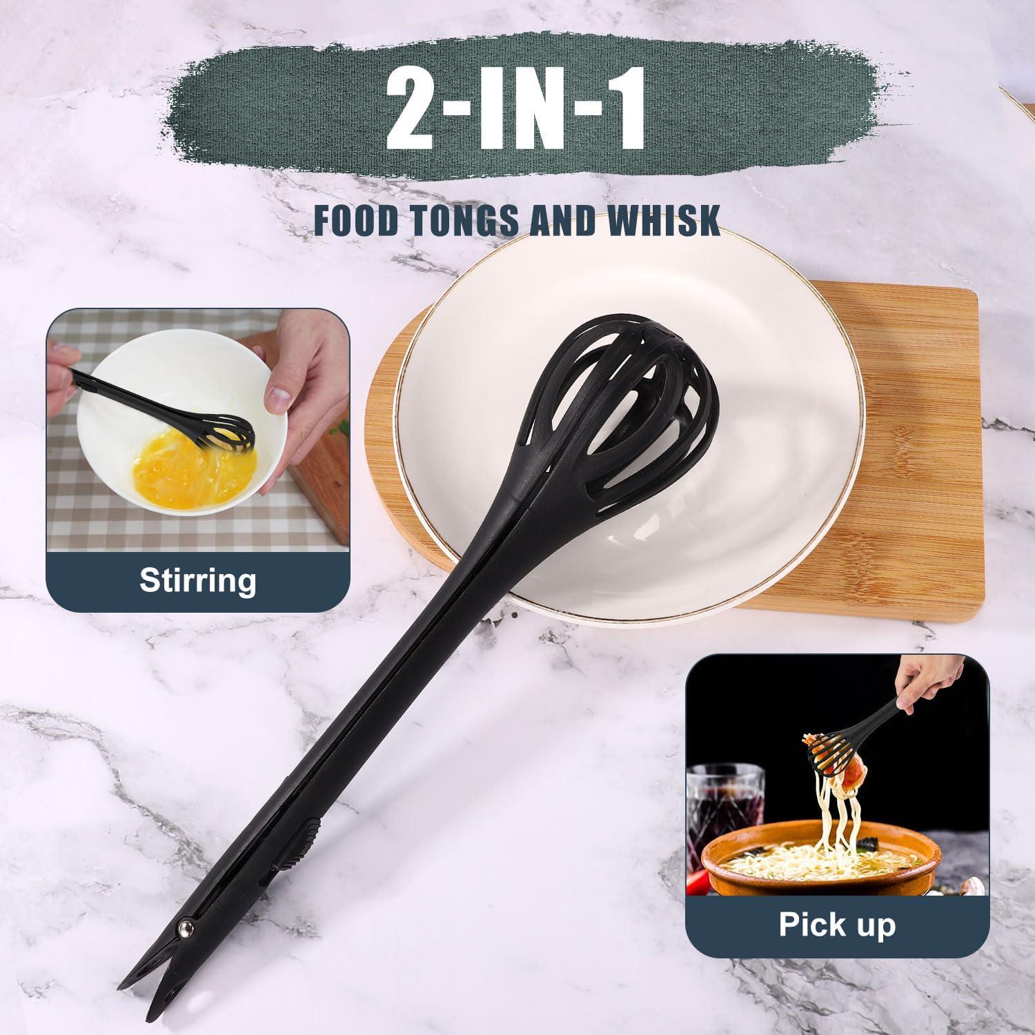 Batidor de Huevos y Pinza de Comida 2-en-1 Lyreh Negro