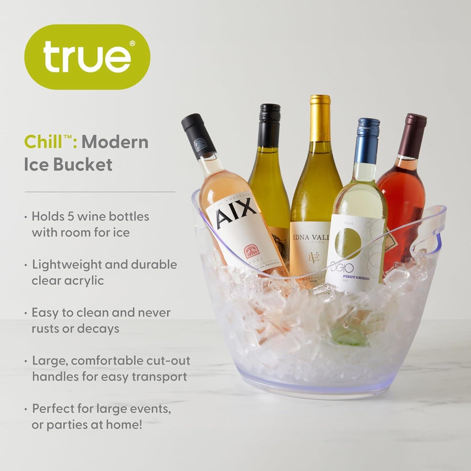 Cubo de Hielo Acrílico True Chill 8L para 4 Botellas
