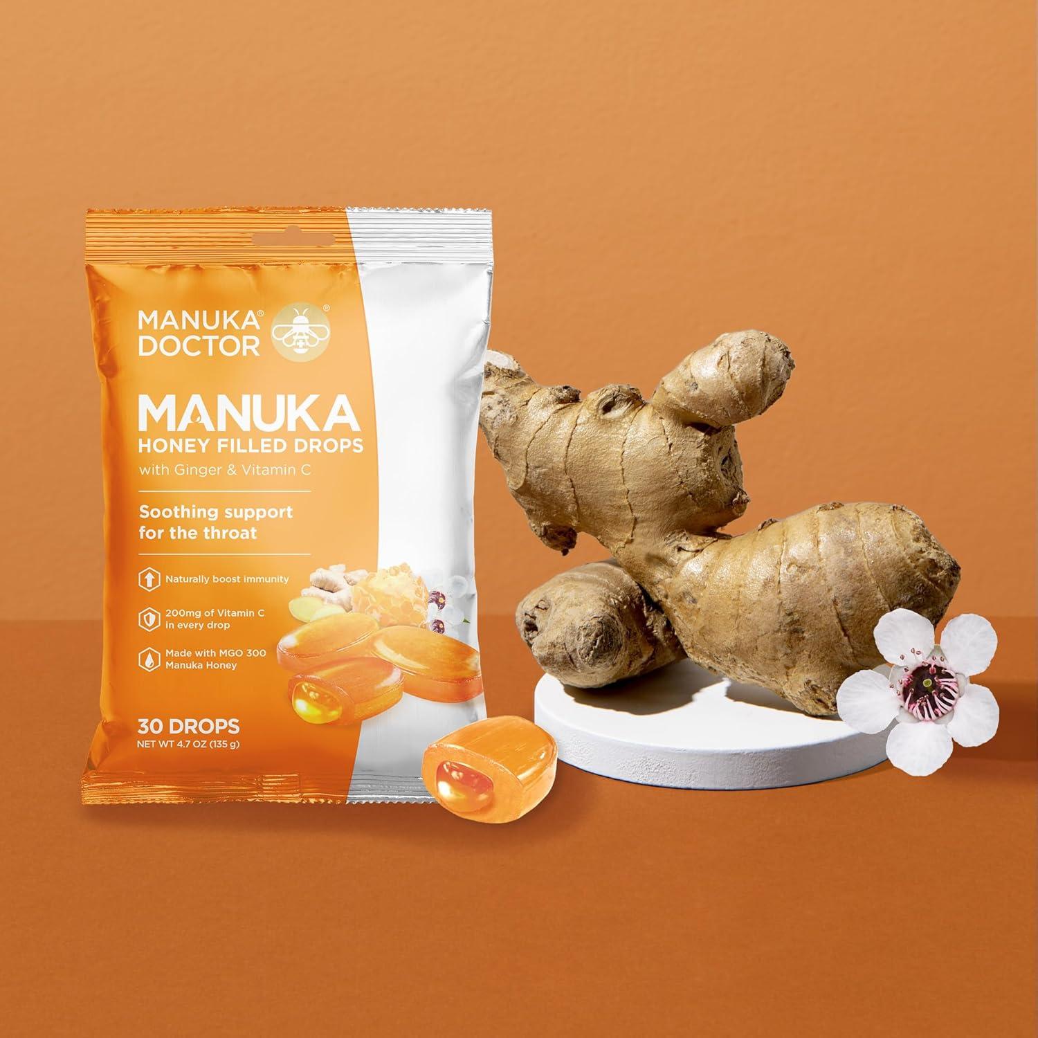 Caramelos para la Tos Manuka Doctor con Jengibre y Vitamina C - 30 Unidades