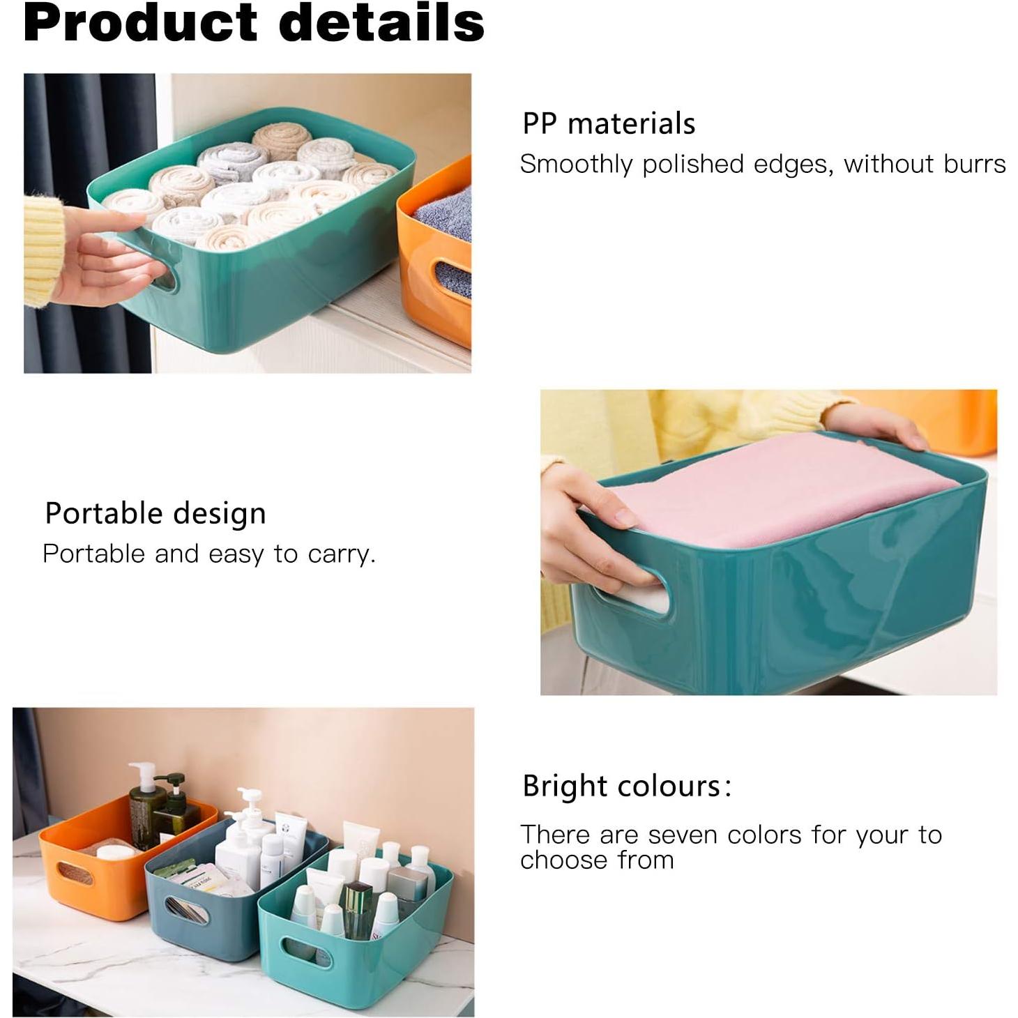 Set de 7 Cestas de Plástico OWill 2.1L Multicolor para Organización