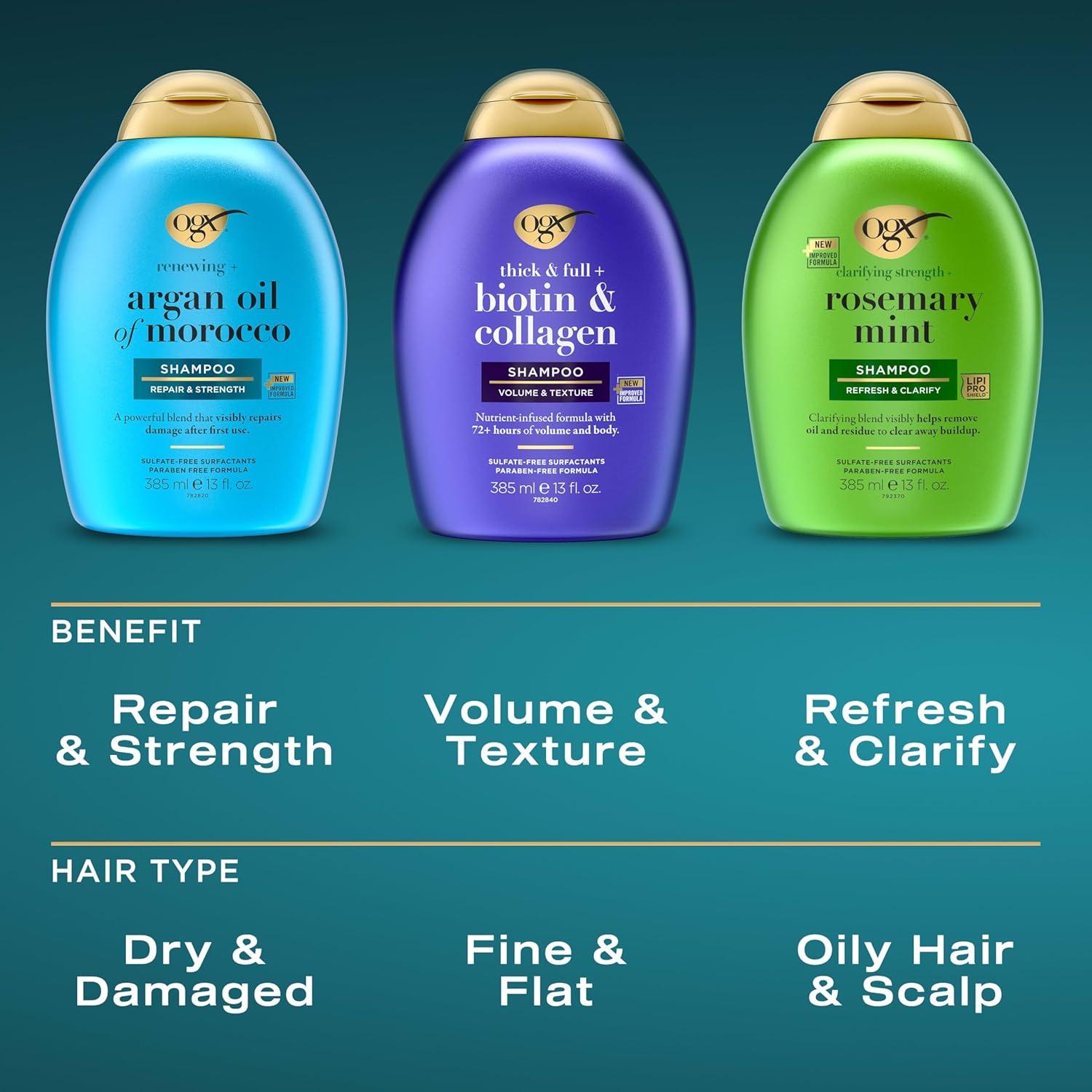 Champú Aclarador OGX Strength 750 ml Romero Menta Cabello Graso