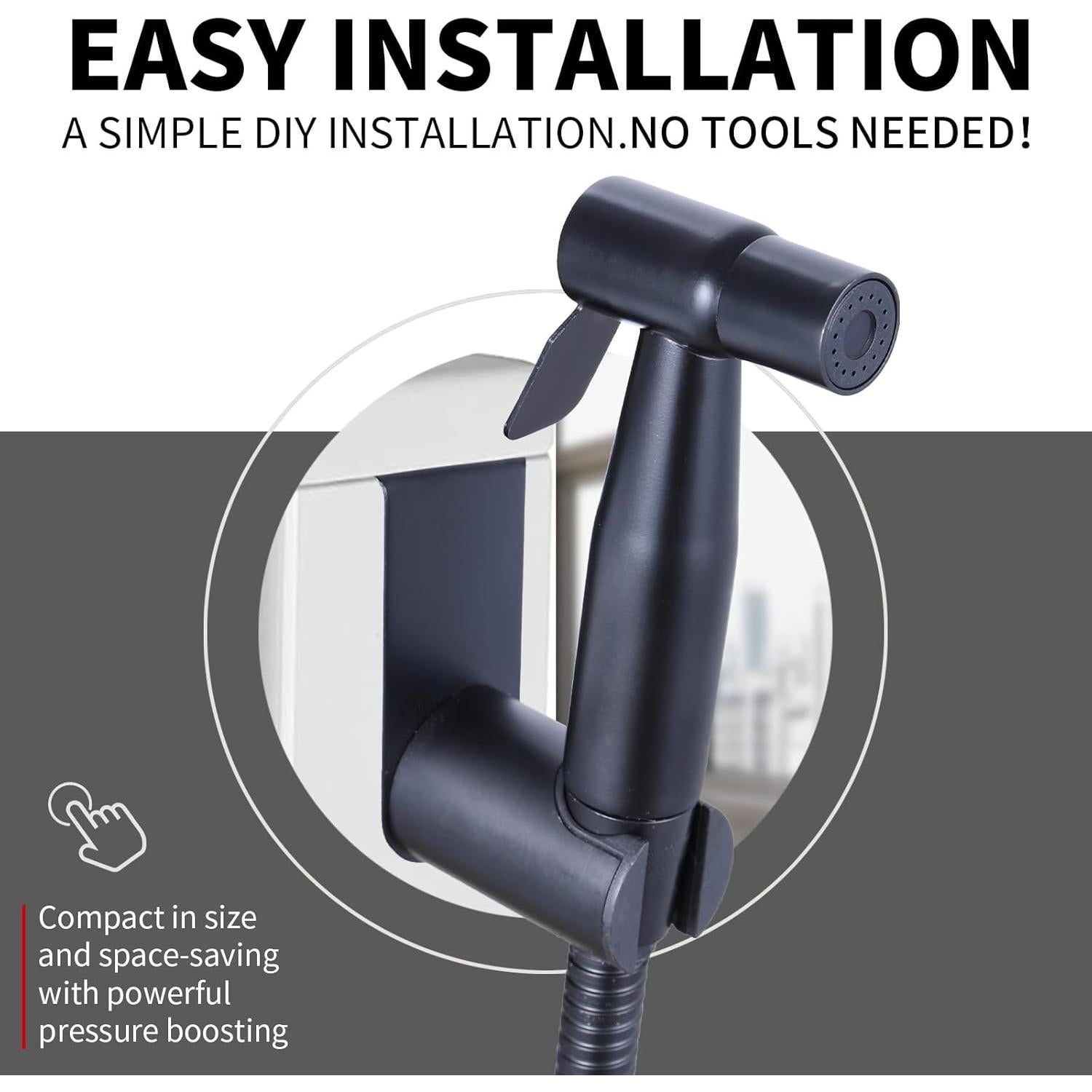 Rociador de Bidet de Mano Peisaluo Acero Inoxidable Negro