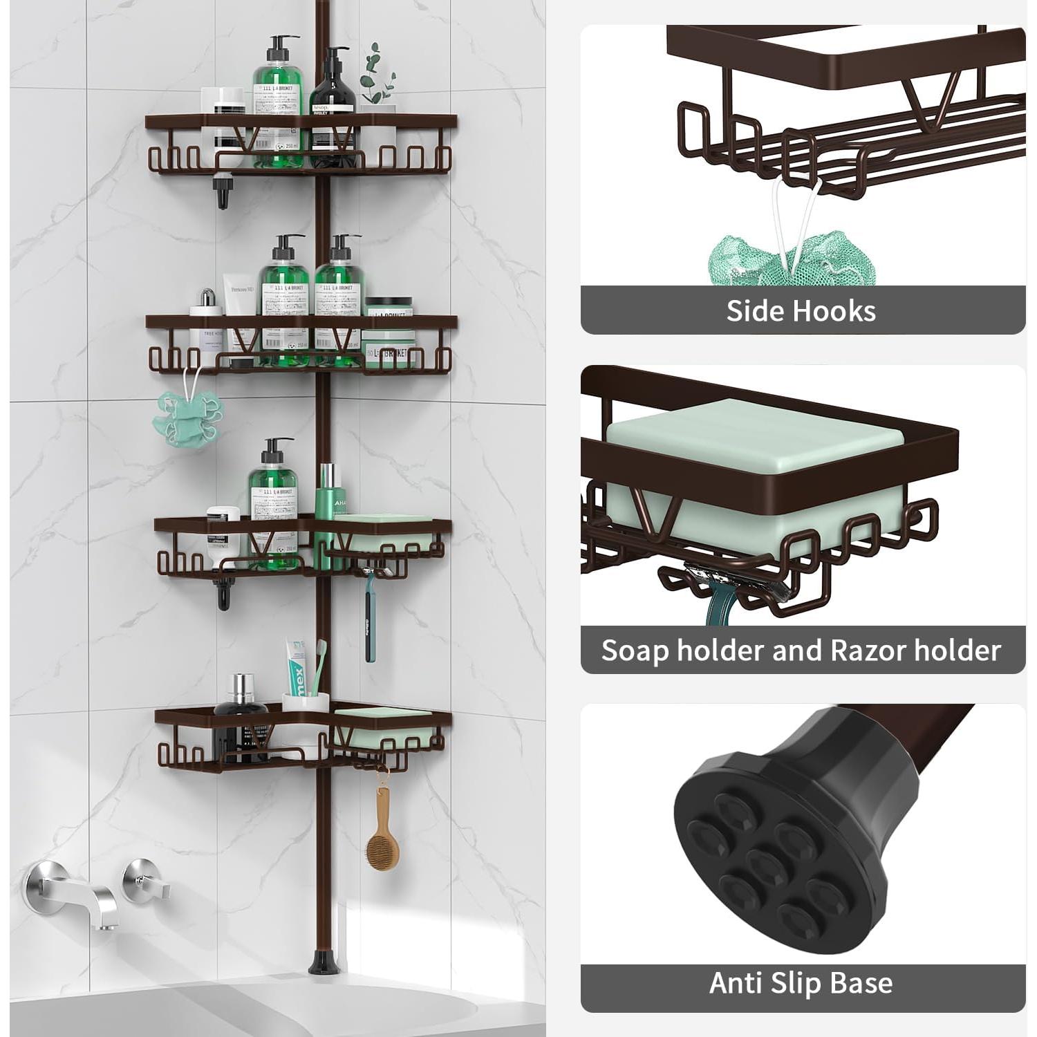 Organizador de Ducha Esquinero DAOYA 4 Niveles Acero Inoxidable
