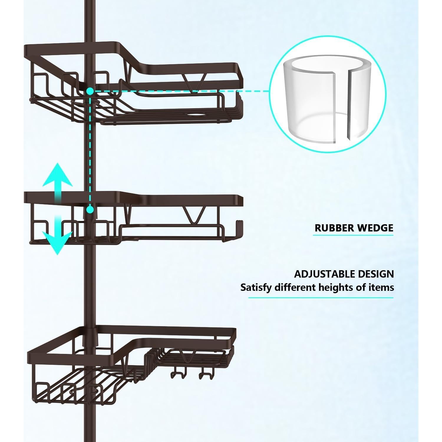 Organizador de Ducha Esquinero DAOYA 4 Niveles Acero Inoxidable