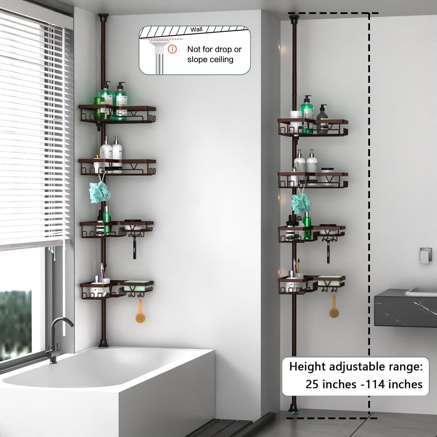 Organizador de Ducha Esquinero DAOYA 4 Niveles Acero Inoxidable