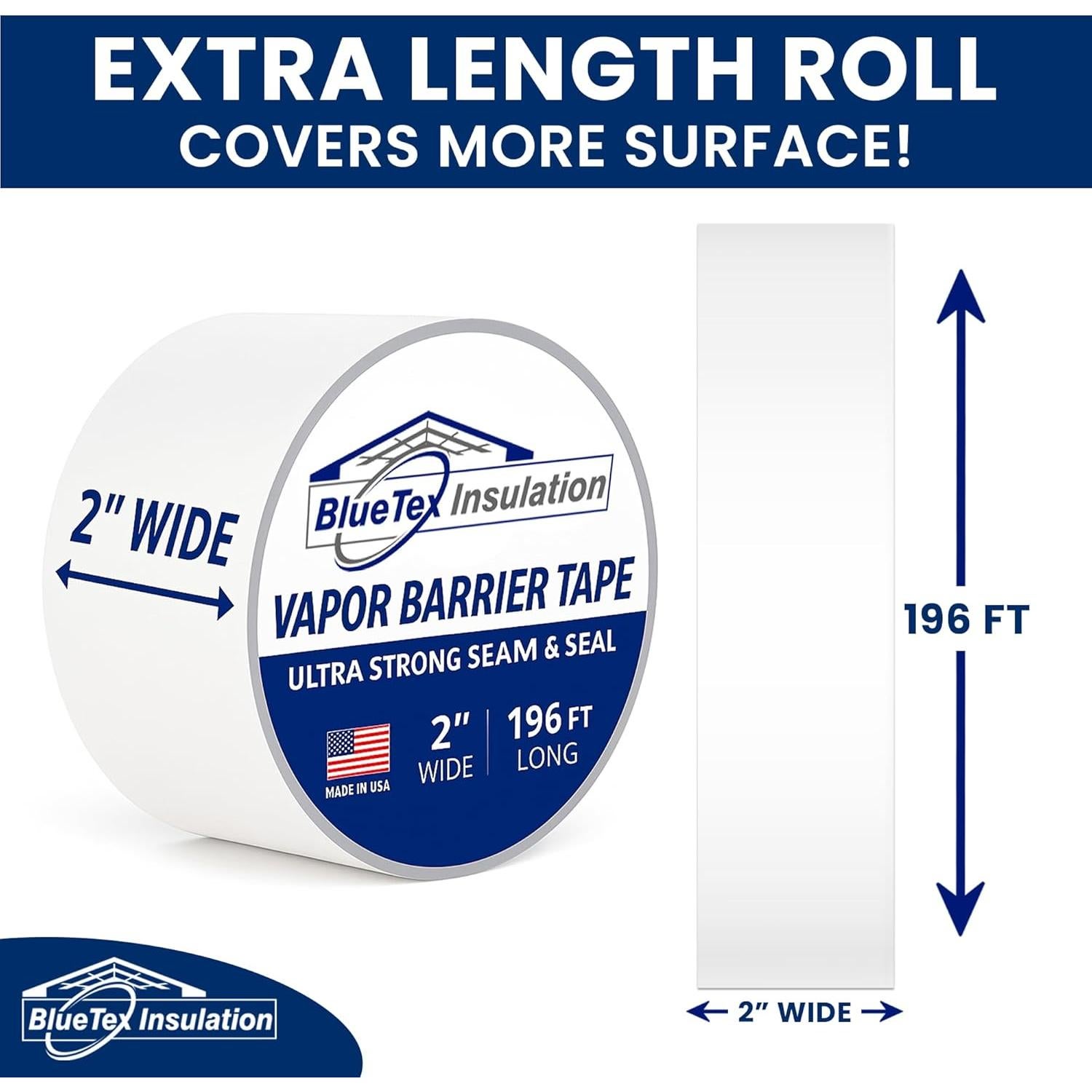 Cinta Barrera de Vapor BlueTex 5 cm x 59,7 m para Aislamiento