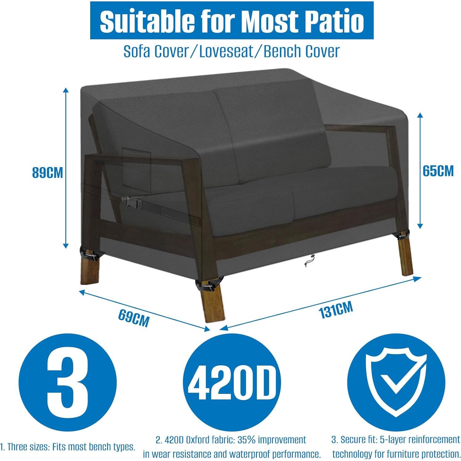 Funda para Sofá de Jardín SIRUITON 130x68.6x89 cm Impermeable