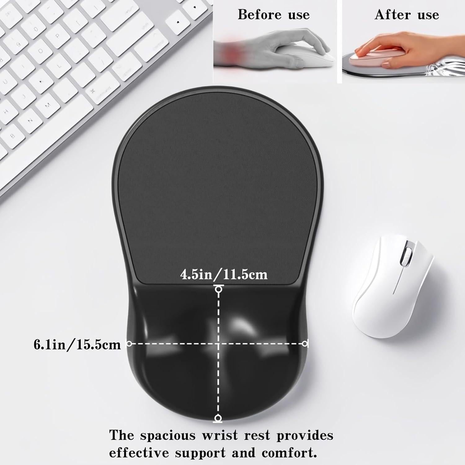 Almohadilla de Ratón Ergonómica Ceizext Gel Negro 27.94x17.78cm