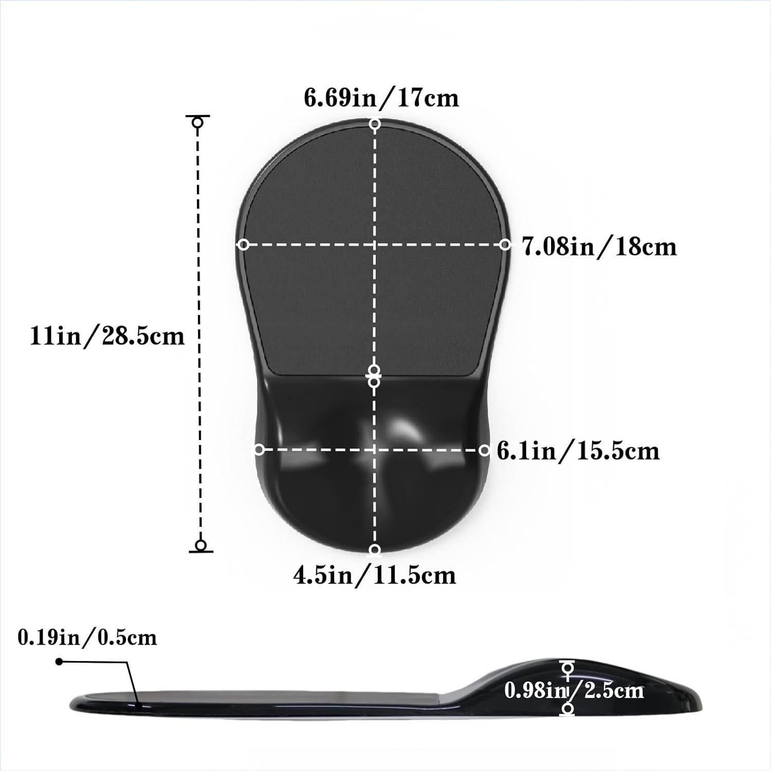 Almohadilla de Ratón Ergonómica Ceizext Gel Negro 27.94x17.78cm