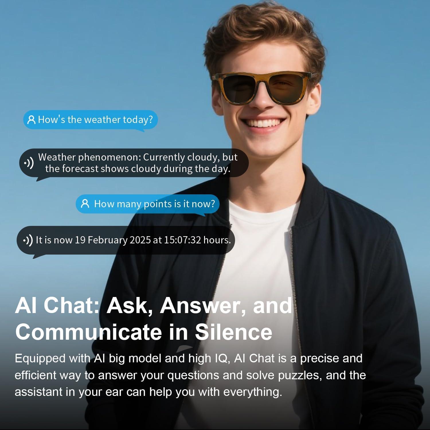 Gafas Inteligentes AI Tulbeys G06 Marrón con Traducción en Tiempo Real