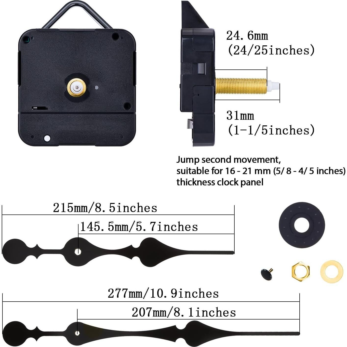 Mecanismo de Reloj Hicarer 31 mm Alto Torque para Pared