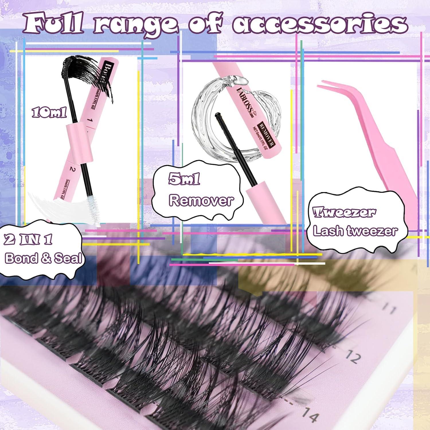 Kit de Extensión de Pestañas Fablosslashes 144Pcs 80D 9-16mm