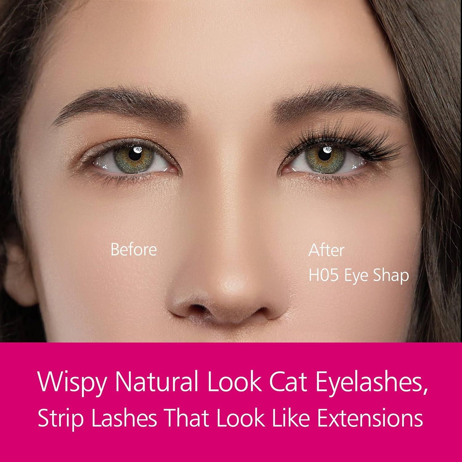 Eliace 50 Pares Pestañas Postizas Wispy Naturales Reutilizables