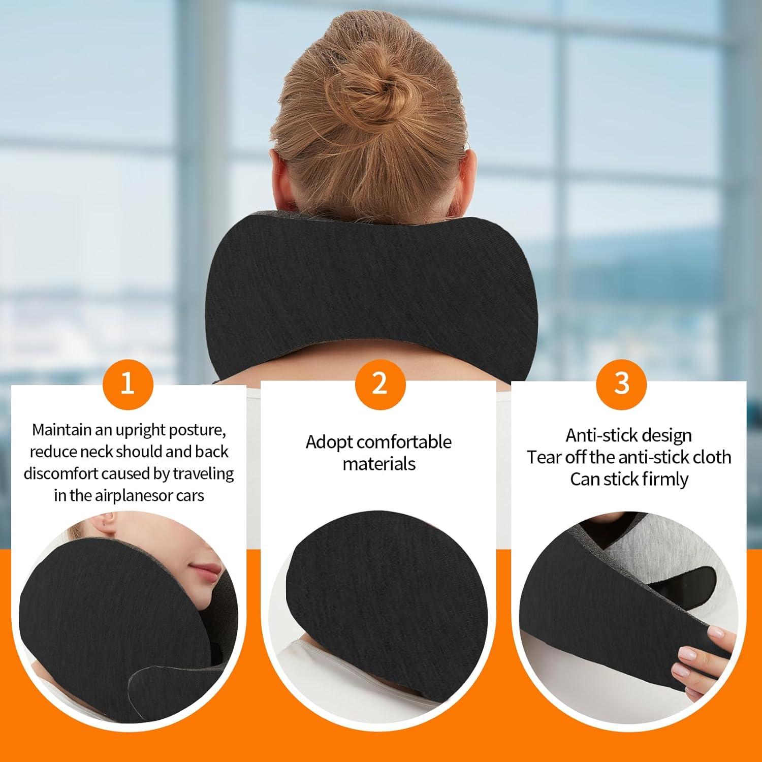 Almohada de Cuello de Viaje RKADIR Espuma Viscoelástica Negra