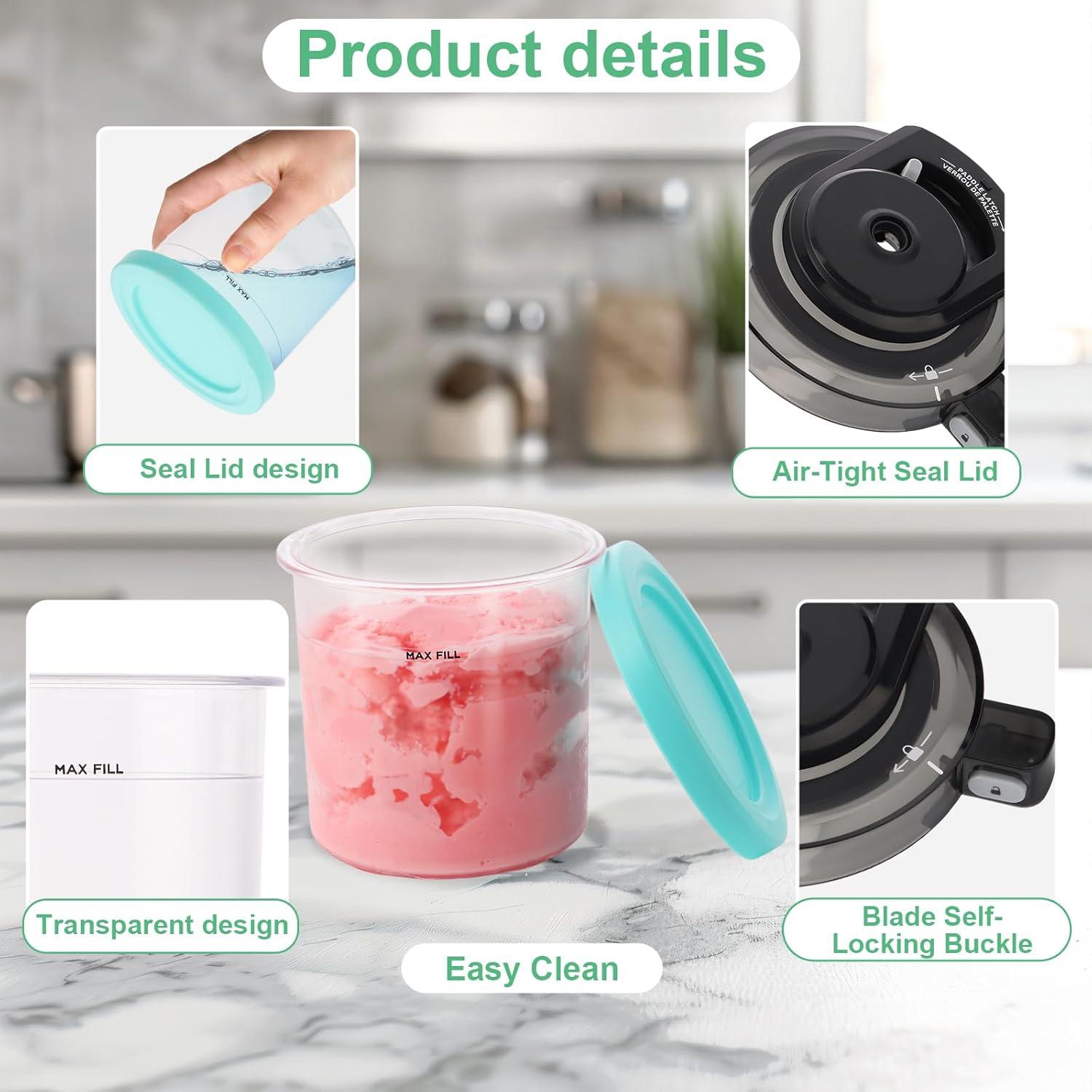 Tapa de Tazón Exterior y 2 Contenedores Ninja Creami 16 oz