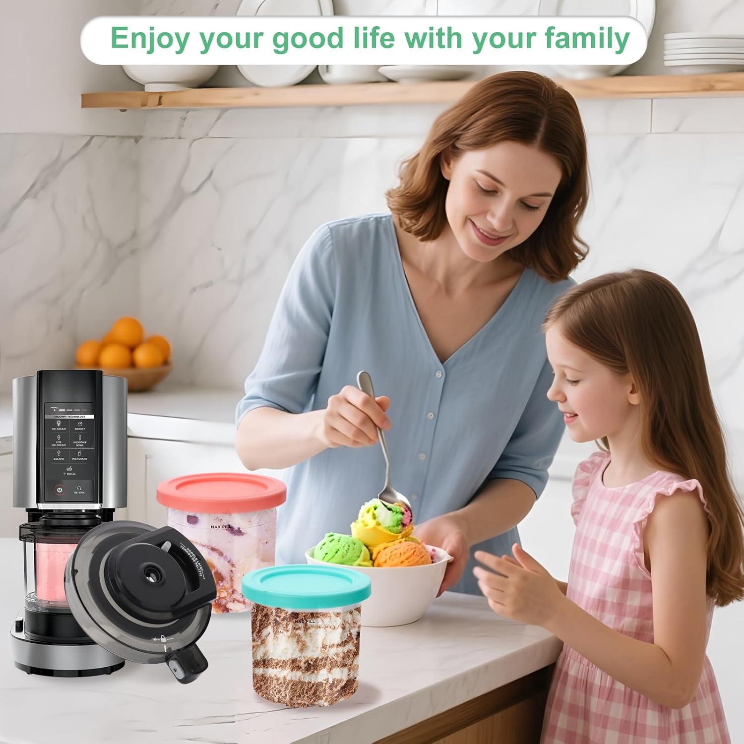 Tapa de Tazón Exterior y 2 Contenedores Ninja Creami 16 oz