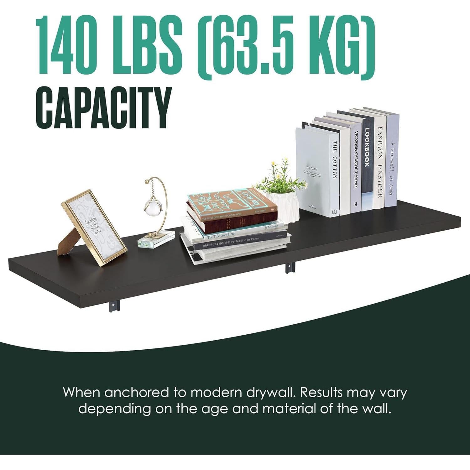 Escritorio Plegable Montado en la Pared Houseables 122x40 cm Negro